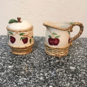 Apple Pattern Sugar and Creamer Set